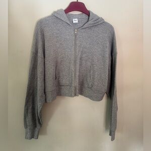 TNA Heather Gray Waffle Knit Zip-Up Woman’s Size 2